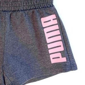 4/$20💥Puma Sweatshorts Athletic Shorts, Pink Puma Logo, Heathered Gray, Wide Leg